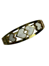 Charming White & Gold Mixed Hearts Bracelet